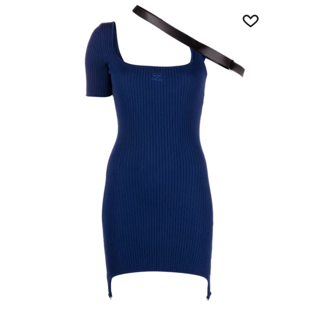 Courrèges One Shoulder Navy Dress
